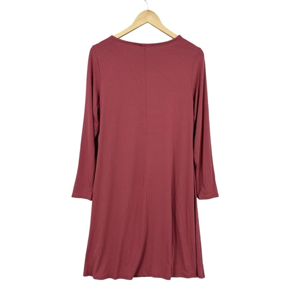 EILEEN FISHER Shift Dress Long Sleeve Viscose Stretch Pink - Picture 2 of 7